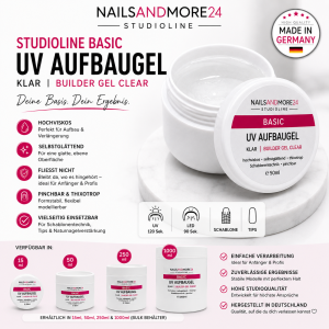 Studioline Basic | UV Aufbaugel - Klar | Builder Gel Clear (Auswahl 15-250ml)